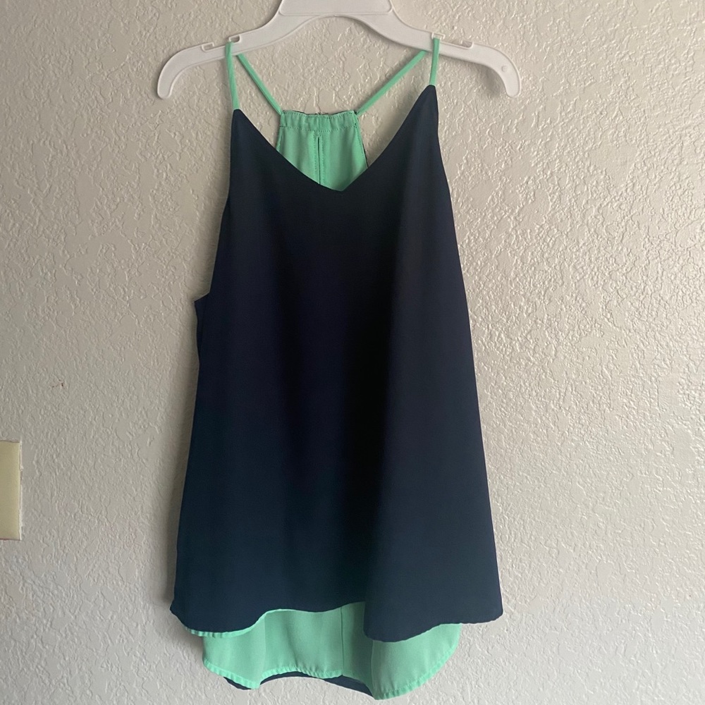 Teal and Navy Blue; Reversible shirt